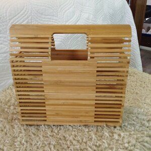 NWOT "Birdcage" Purse/Handbag, Bamboo Wood,  Avant Garde, Beachcore, Bohemian